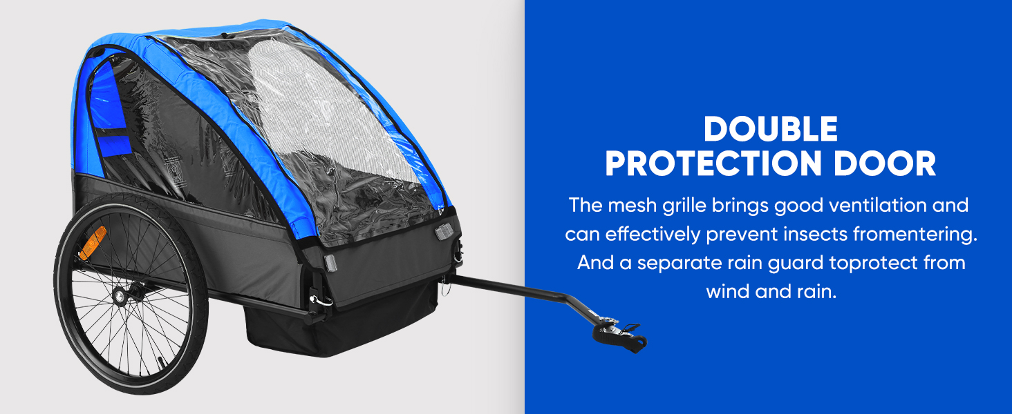 Sepnine Kids Bike Trailer, Suitable for 1 to 2 Kids, 12