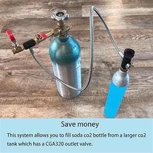 blue Co2 Bottle Cylinder Refill Adapter Hose