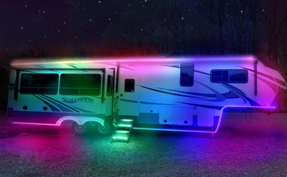 ROLiGHTiC 65.6FT RV Awning Lights Strip, 12V MultiColor RV