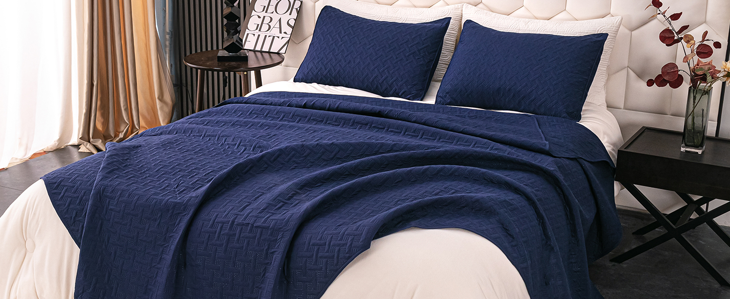 FLYMME Queen Quilt Bedding Set White Lightweight Bedspreads