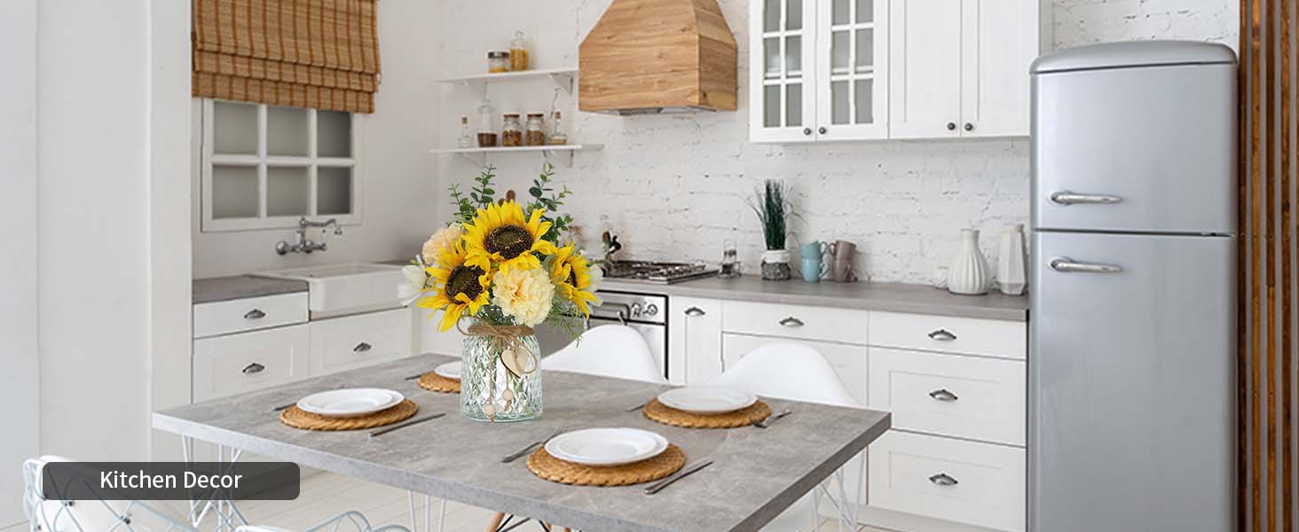 Faux Flowers in Vase,Artificial Flowers in Vase,Table Centerpieces for Dining Room