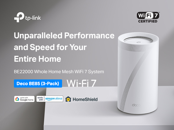 限定❤️TP-Link Deco BE85 BE22000 Wi-Fi 7ルーター Deco BE85 | BE22000 トライバンドメッシュWi-Fi 7ユニット | TP