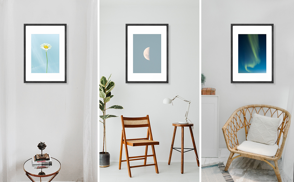 A2 Poster Frame,16.5x23.4 Natural Soild Wood Black Picture Frames with