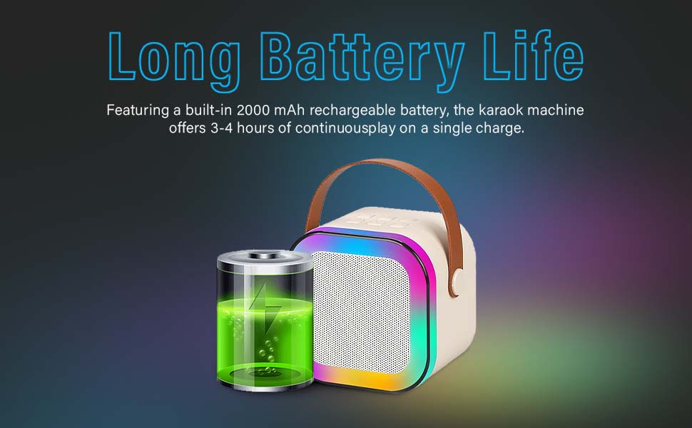 Rechargeable Wireless Mini Portable Bluetooth Karaoke Machine with Microphone