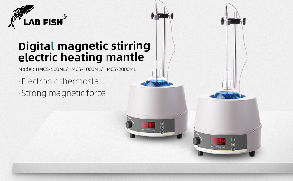 LAB FISH Laboratory Heating Mantle 500ml Thermocouple Stirring Mixer,Lab Thermostatic