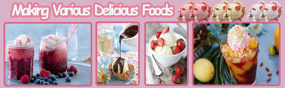 Customize different flavors of ice cream, milkshakes, yogurt or other frozen foods