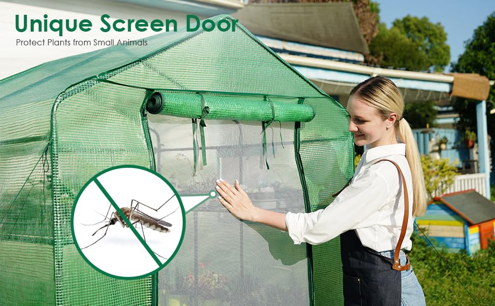 greenhouse with screen door