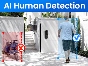 SHARKPOP 1080p Smart Wireless Video Doorbell Camera, Chime Ringer Included, AI Human Detection, 2-Way Audio, Live View, 2.4G WiFi, Night Vision, Cloud Storage, Battery Powered. 17 T50