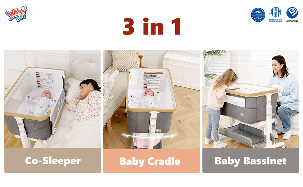 Berceau Cododo Balancelle 3en1 Télécommandé - Popypapa 13 3 in 1 baby bedside sleeper