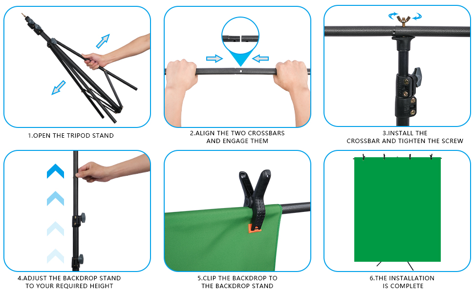 Faichee Green Screen Backdrop with Stand Kit 5 X 6.5ft, Portable Green Screen Stand