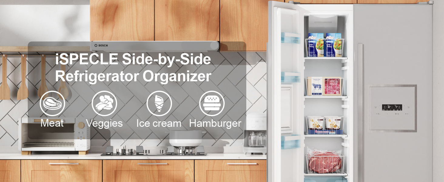 iSPECLE Refrigerator Organizer Bins 3 Pack Fridge
