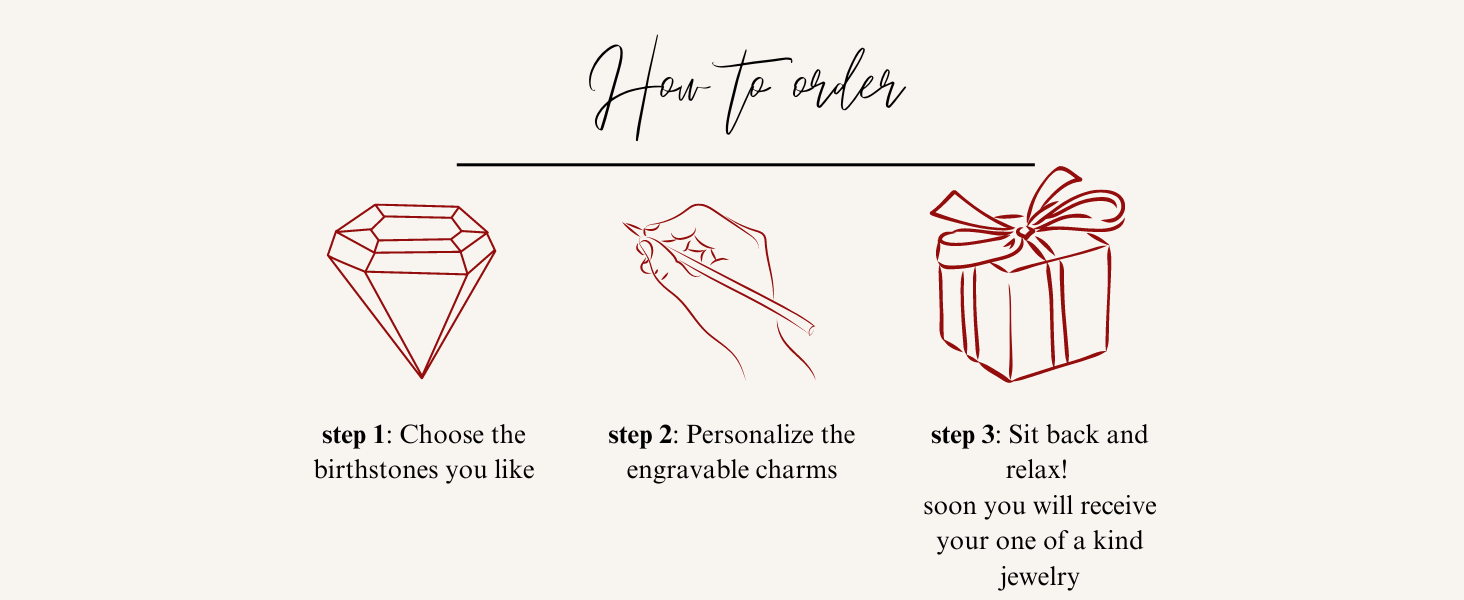 Custome Carabiner Name Charm Necklace for Her, Lock Necklace with Birthstone