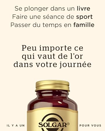 Le texte indique « Trouvez votre or » et « STANDARD ». Photo du produit de pots dorés avec une marque minimaliste sur fond blanc.