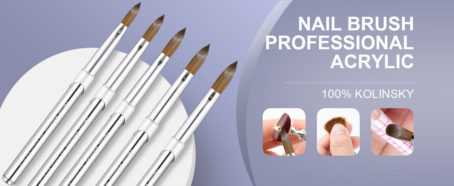 Amazon com Shine Chance Acrylic Nail Art Brush Size 12 100 Pure