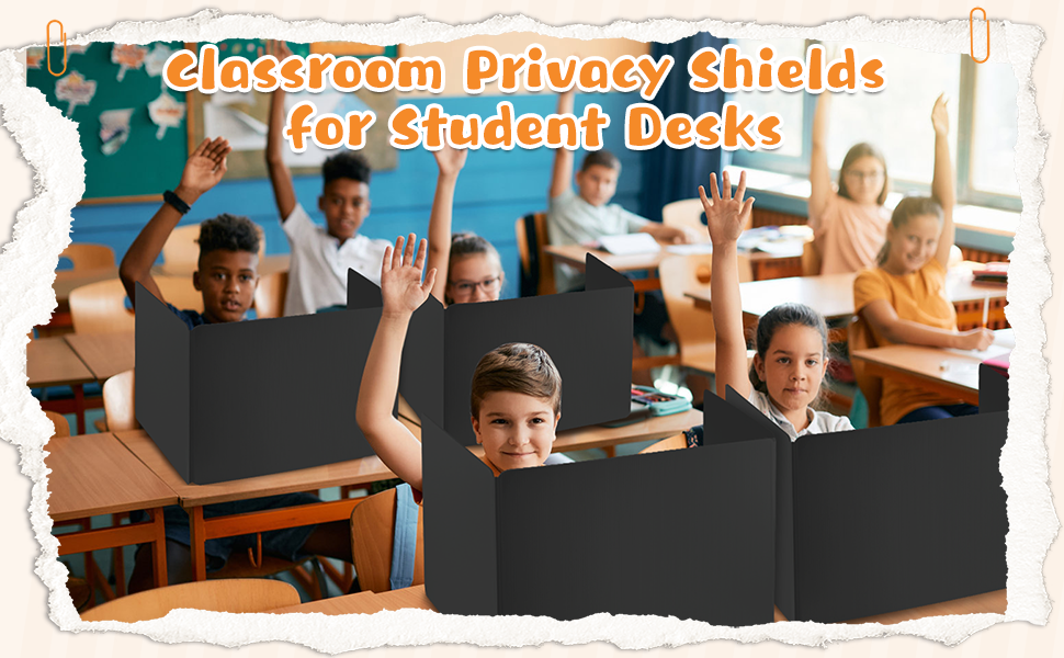 4 Pack Classroom Privacy Shields for Student Desks, Plastic Privacy Boards Privacy