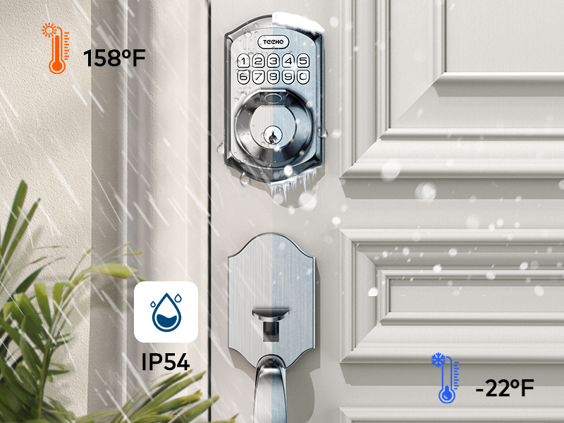 TEEHO TE002H Fingerprint Keyless Entry Door Lock Deadbolt with Handle