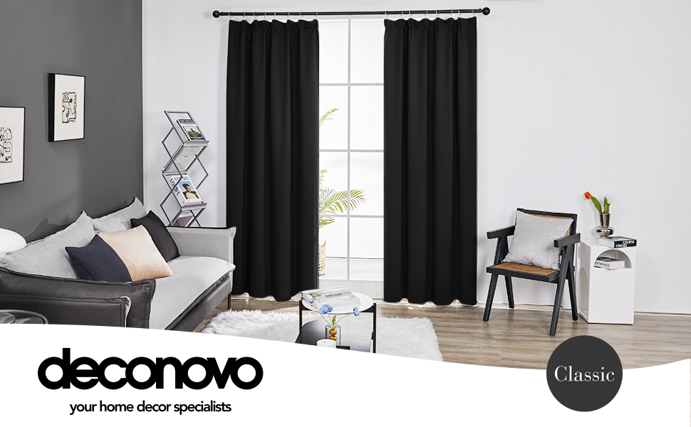 Deconovo Curtains 84 Inch Drop Blackout Curtains Super Soft Window
