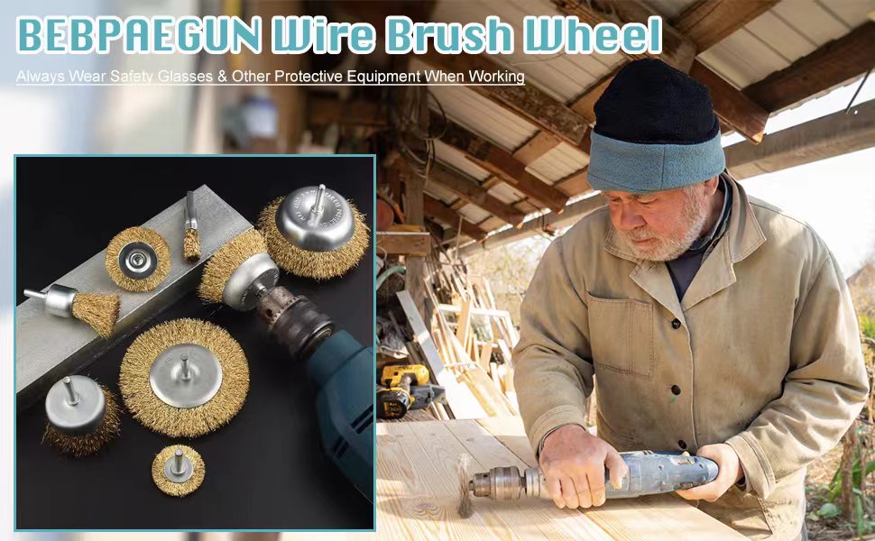 9 Pcs Drill Wire Wire Brush Wheel Cup Brush Set Wire Brush for Drill 1/4 Inch Shank for Drill
