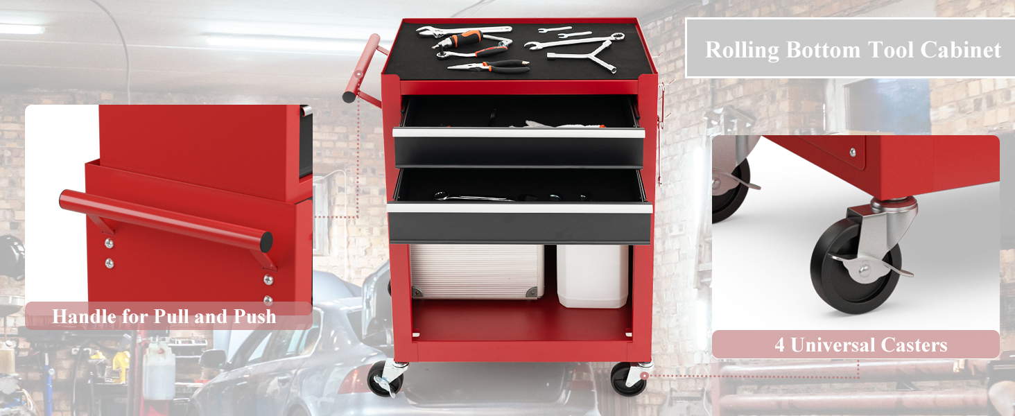 IRONMAX Tool on Wheels, 6Drawer Lockable Rolling Tool Chest w