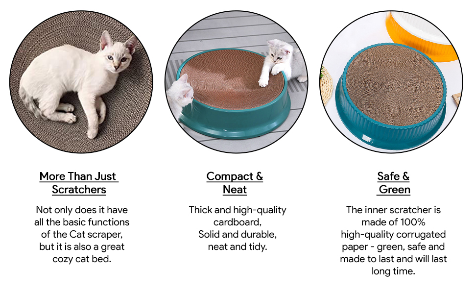 Goofy Tails Cat Scratch Pad with Catnip Recycled Paper Corrugated