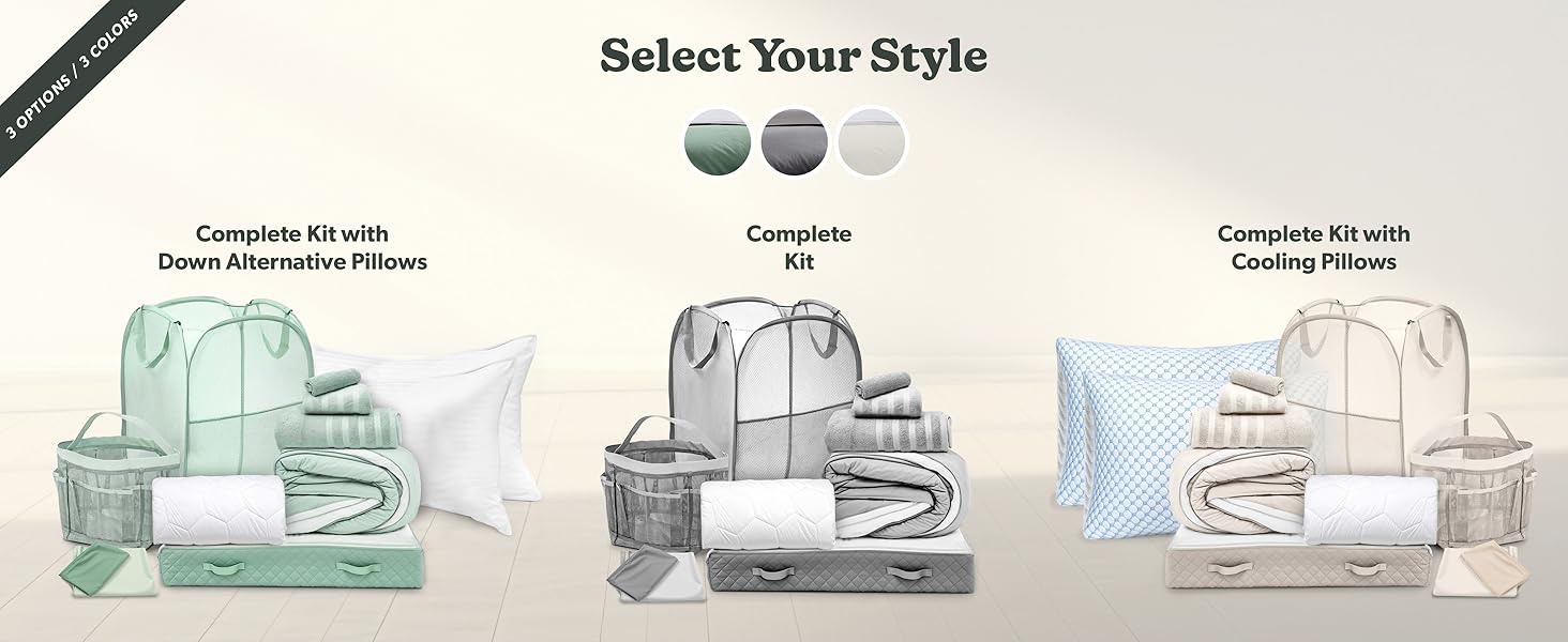 Different kits, colors and styles