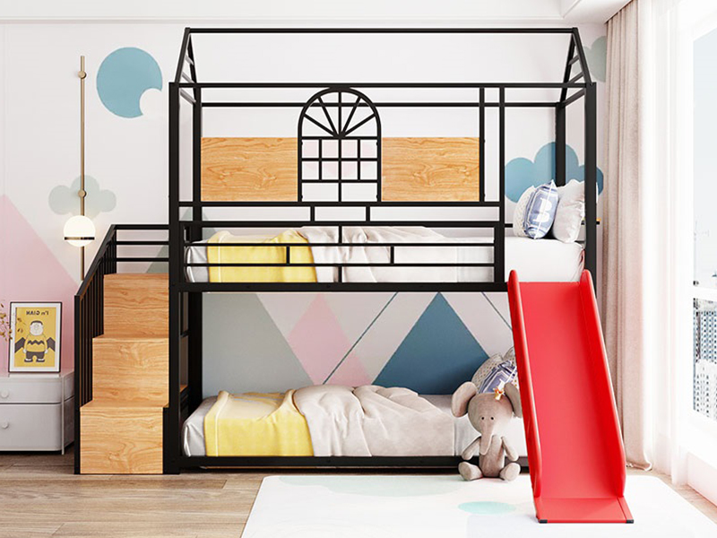 Amazon.com: KIVENJAJA House Bunk Bed Twin Over Twin, Metal