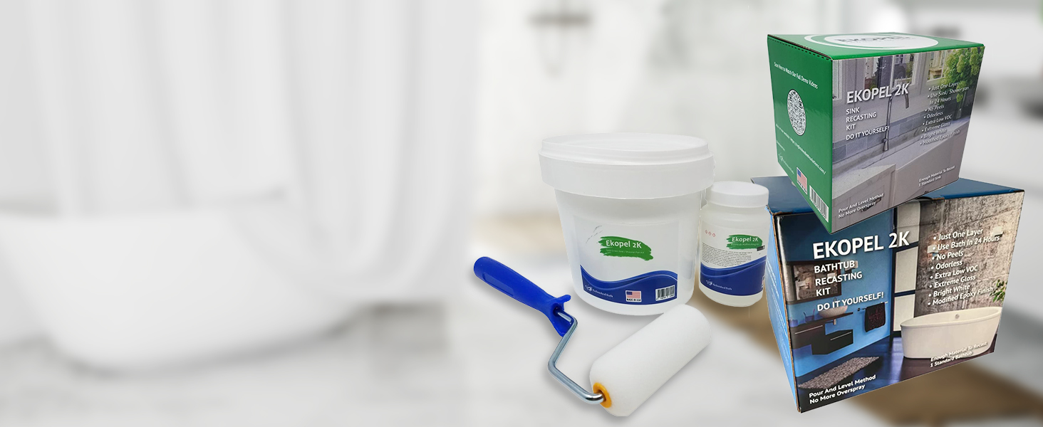 Ekopel Pour On Bathtub Refinishing Kit No VOC Made in