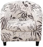 GOSTADY Club Chair Slipcover 2 Piece Tub Chair Slipcover Stretch Barrel Chair Covers Printed Armc...