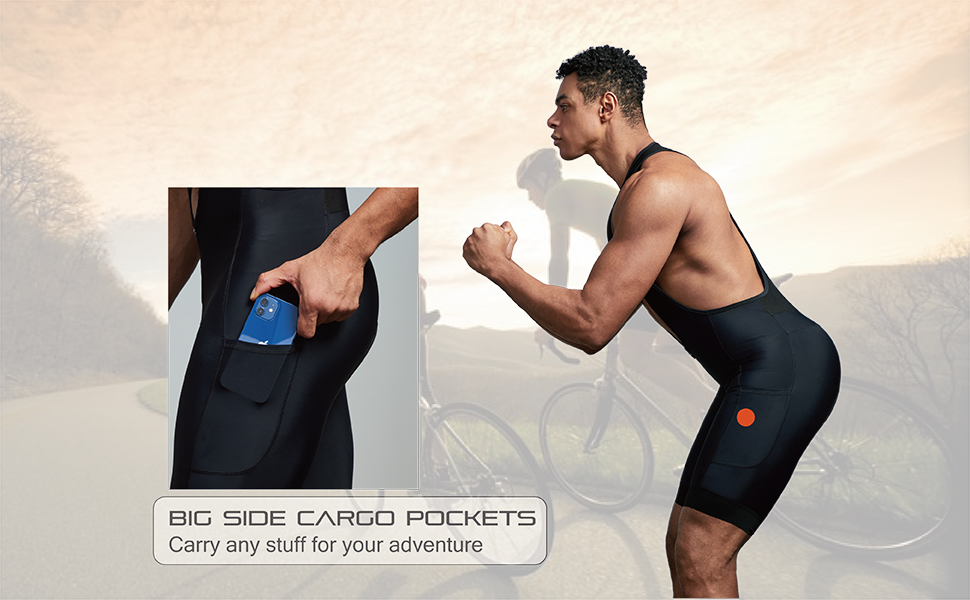 EASYINPRO Men’s Pee Zip Fly Cycling Bibs Shorts Padded