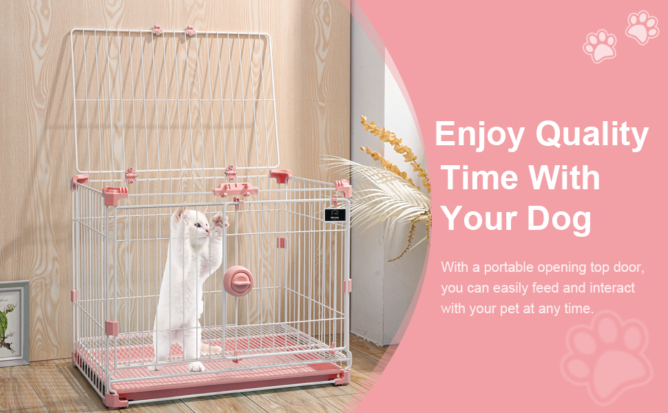 VARLNALY 24 Inches Cat Dog Crate, Multiple Stackable Small