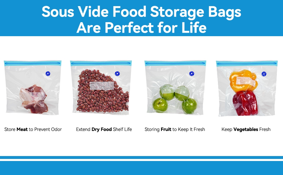 دبليو فاك فري اكياس اغلاق بتفريغ الهواء قابلة لاعادة الاستخدام لتخزين الطعام والطهي خالية من البيسفينول ايه مع مضخة ومشبكين اغلاق من سو فيد 15 قطعة 17 أكياس مفرغة من الهواء بسحاب قابلة لإعادة الاستخدام