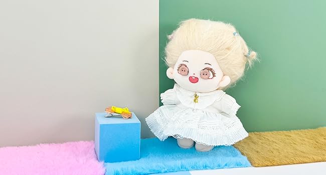Amazon.co.jp: niannyyhouse 15cm ぬいぐるみ 服 ドレス 宮廷風純白の