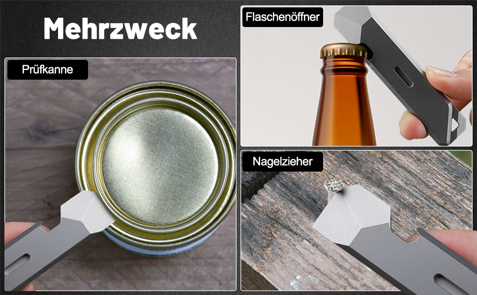 Lever Bar Multitool Titanium Alloy Lever Bar with Bottle Opener Function Gear Keychain Tools for Camping Hiking Gardening Repair 15 3 US