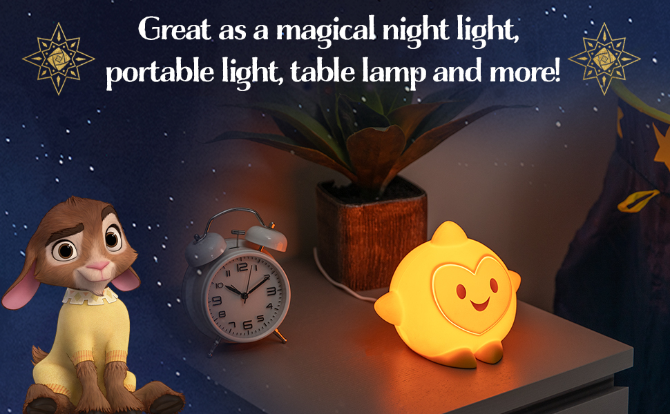 Disney Wish Squishy Light, Night Light for Kids, USB Lamp