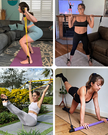 stretched fusion pilates bar kit women men exercise workout slim fat loss