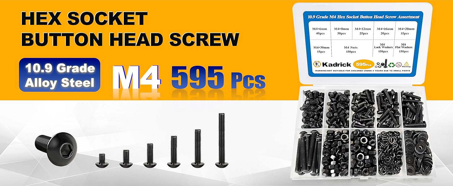 M4 Screw Kit with Lock and Flat Washers