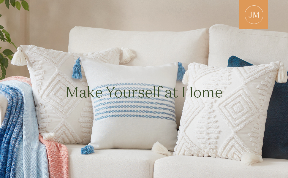 LA JOLIE MUSE Throw Pillow Covers Set of 2, 18 x 18 Inches