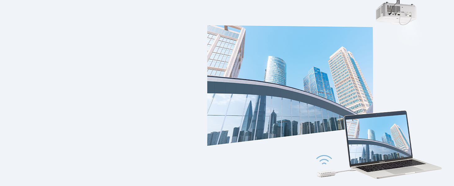 ViewSonic PJ-WPD-700 Wireless Screen Casting Kit with 1080p Full HD Support, USB-C, and HDMI inputs for Plug-and-Play Functionality. Plug-and-Play