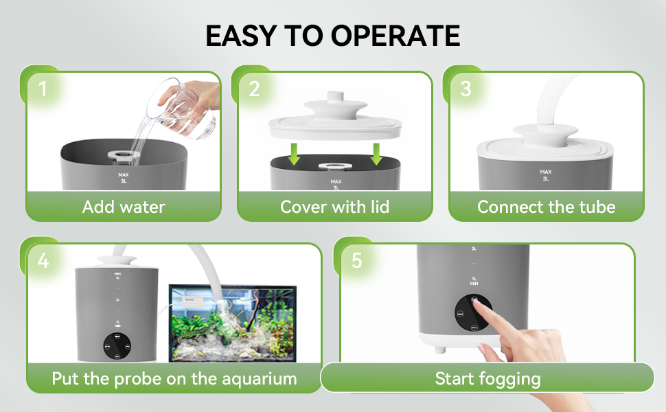 Alldeer Reptile Mister Humidifier Terrarium Fogger 3L