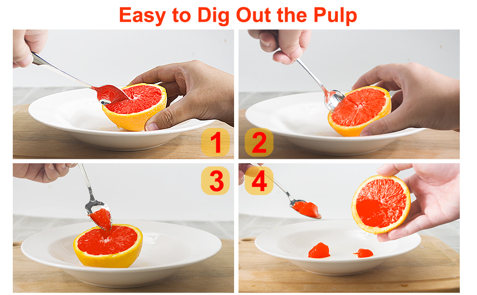 Grapefruit Spoons and Grapefruit Knife, 4 pcs Stainless