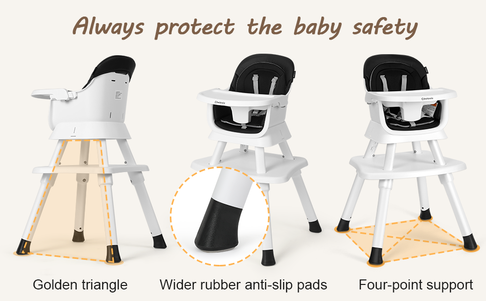 Baby High Chair 14 In Cowiewie 16-in-1 Convertible High Chair