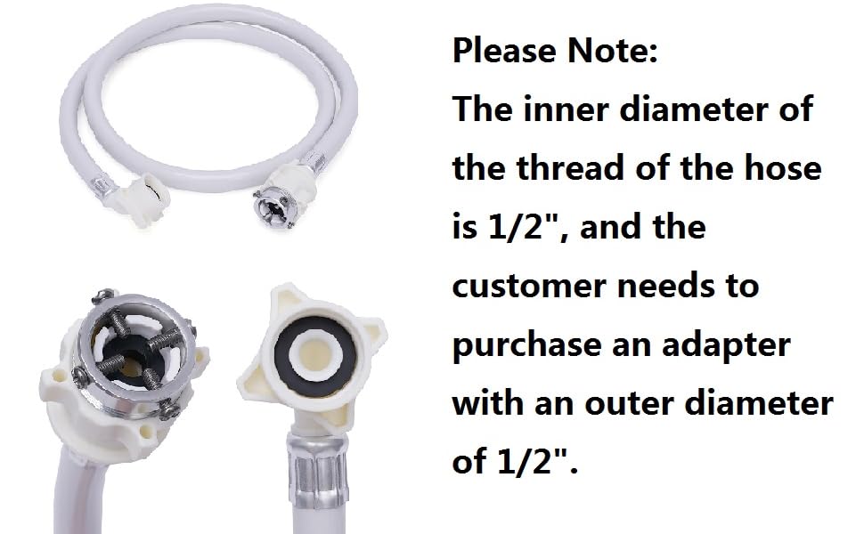 The inner diameter of the thread of the hose is 1/2