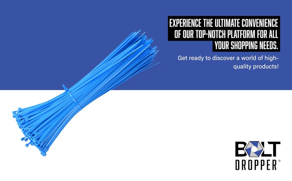 Bolt Dropper Zip Ties Blue Pack of 100012'' Heavy Duty