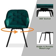 U-DC-B0197DGY swivel dining chairs set of 2