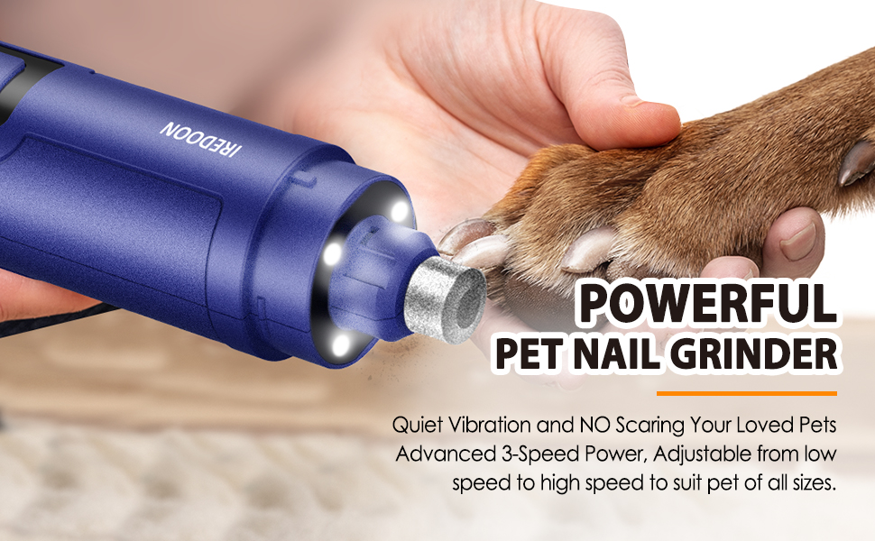 IREDOON Pet Dog Nail Grinder, Professional 3Speed Mode Electric