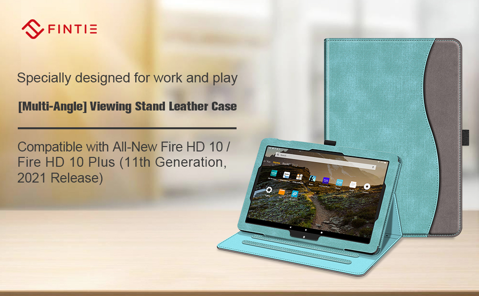 fire hd 10 2021 11th gen lightweight silicone shock absorb kids tri fold skin rotating stand holder
