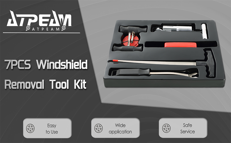 ATPEAM 7PCS Windshield Removal Tool Kit Automotive Wind Glass Remover