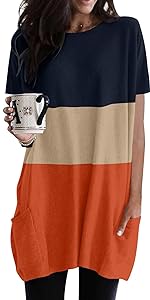 Colorblock Tunic Tops