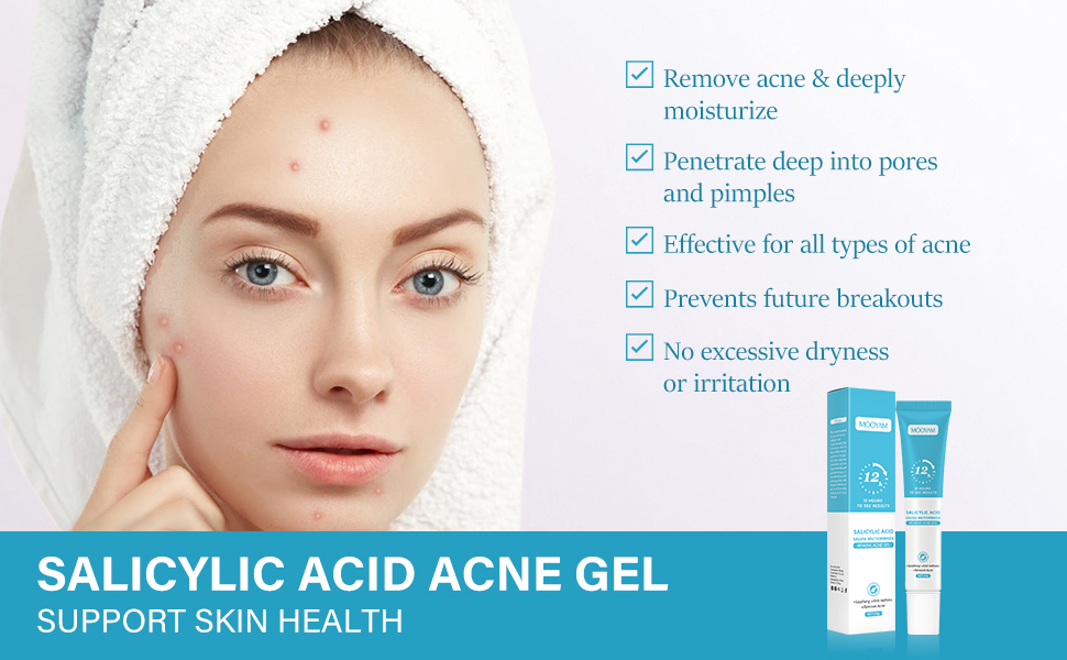 Salicylic Acid Gel, For Stubborn Acne, Pimple, Breakouts, Moisturizing