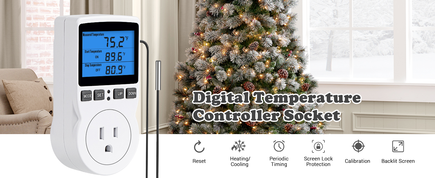 INKBIRDPLUS Thermostat Timing Socket with Timer and Probe Socket